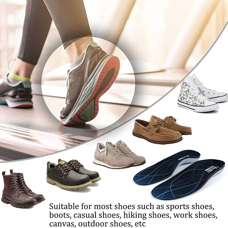VALSOLE Heel Spur Insoles Orthopedic Insoles Shoe Insoles for Arched Splayfoot, Flat Feet, Plantar Fasciitis Shoe Insoles (41-43 EU-28cm, Grey) 41-43 EU-28cm - NewNest Australia