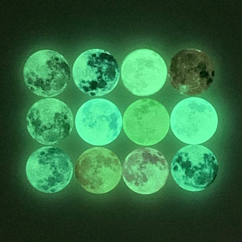 20Pcs 20mm Glow in the Dark Glass Moon Lunar Round Dome Glass Cabochons Flatback for DIY Craft Necklace Bracelet Pendant Making - NewNest Australia