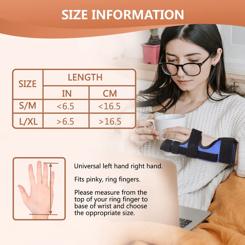 Scurnhau Pinky Finger Splint, Adjustable 4th or 5th Metacarpal Splint Hand Brace for Boxer’s Fracture, Broken Fingers, Arthritis, Tendonitis, Pain Relief, Fits Left Right Hand, S/M 1 - NewNest Australia