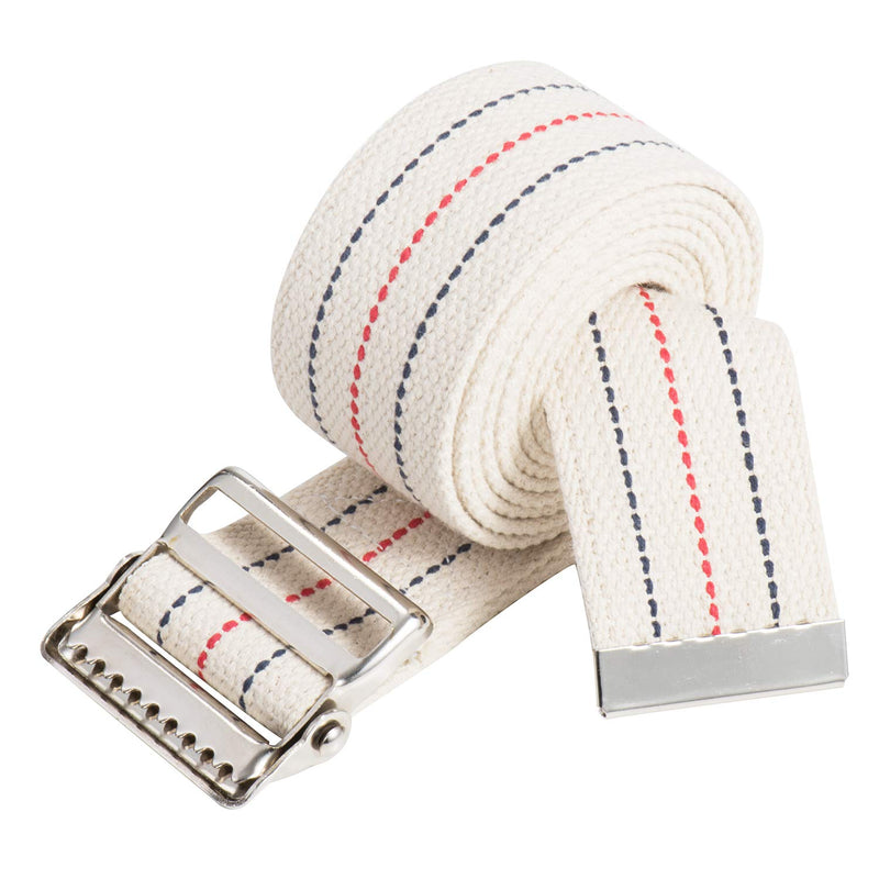 COW&COW Transfer and Gait Belt 60inch - Transfer Walking and Standing Assist Aid for Caregiver Nurse Therapist 2 inches- with Metal Buckle(Beige) Beige With Stripes 60 Inch (Pack of 1) - NewNest Australia