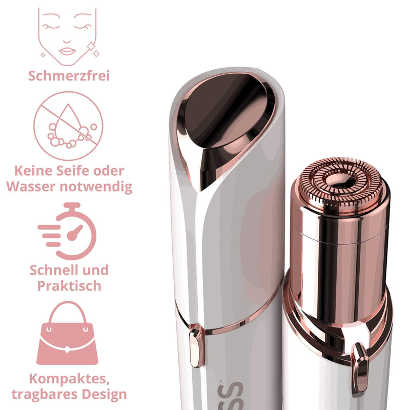 Finishing Touch Flawless Face Women's Beard & Facial Hair Remover, Painless Facial Hair Remover for Sensitive Skin, Painless Women's Face Shaver - Battery Included, White Main Product - NewNest Australia
