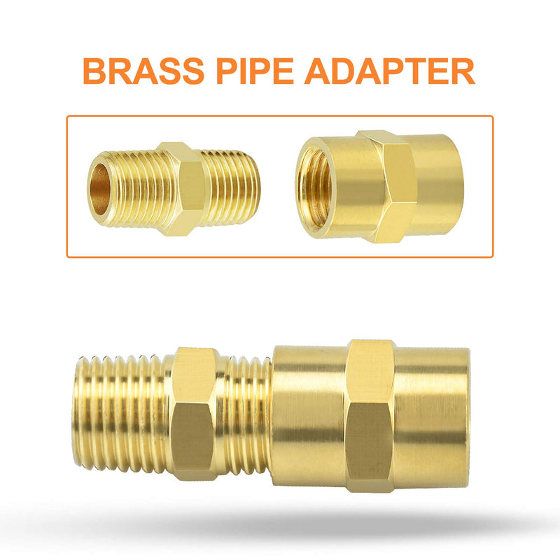 Gasher 5PCS Brass Pipe Fitting, Reducer Adapter, 3/8-Inch Female Pipe x 3/8-Inch Female Pipe 3/8" NPT 5 - NewNest Australia