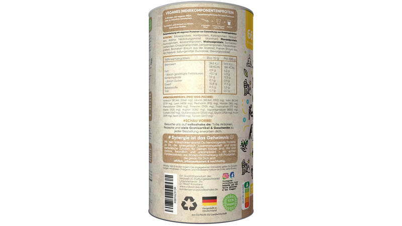 Vegan protein creamy vanilla | 1000g | 12 plant-based protein sources | Without soy & gluten | Premium quality from Lake Constance | Made in Germany 1 kg (pack of 1) - NewNest Australia