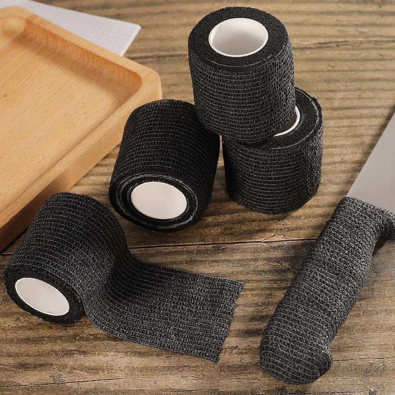 Self-Adhesive Cohesive Bandage 12 Self-Adhesive Bandage 5 Cm X 4.5 M Cohesive Tape Bandage Bandage Bandage Wrap Medical Adhesive Bandage For Pets First Aid Sports And Tattoo Grip Accessories (Black) - NewNest Australia