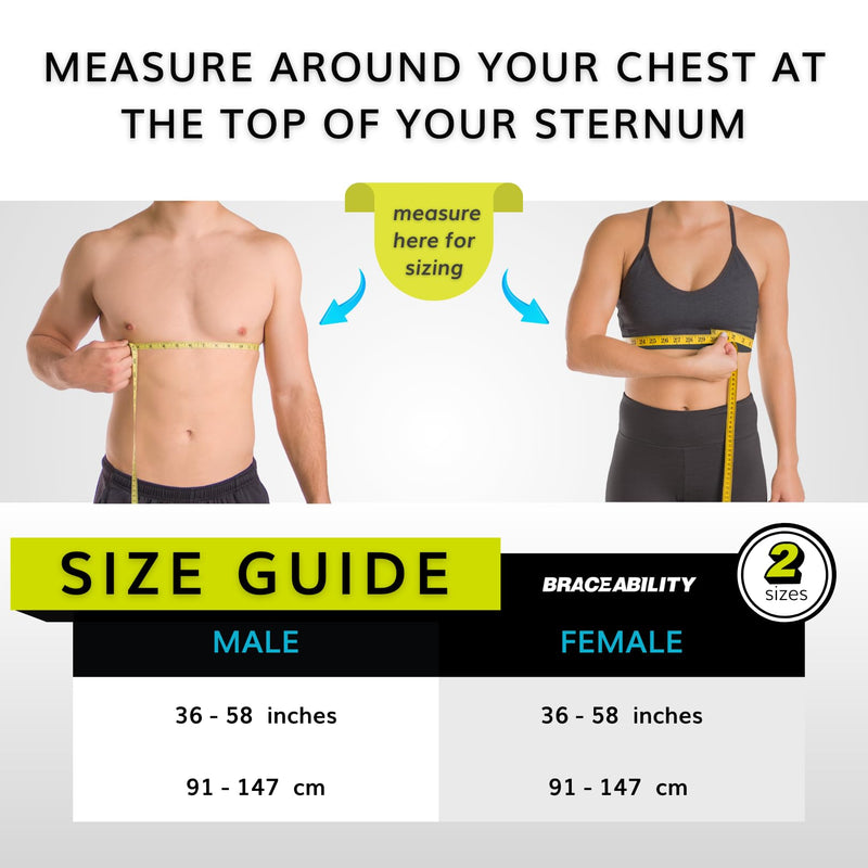 Braceability Rib Injury Binder Belt | Rib Cage Protective Wrap For Women To Support Painful Or Squashed Ribs, Sternum Injuries (Female - For Chest Circumference 34 To 60) - NewNest Australia