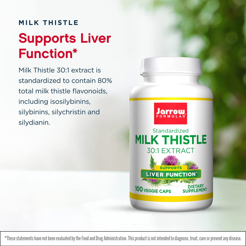 Jarrow Formulas Milk Thistle 150 mg - 100 Veggie Capsules - Antioxidant Supporting Immune Response, Liver Function & Glutathione - Up to 100 Servings 100 Count (Pack of 1) - NewNest Australia