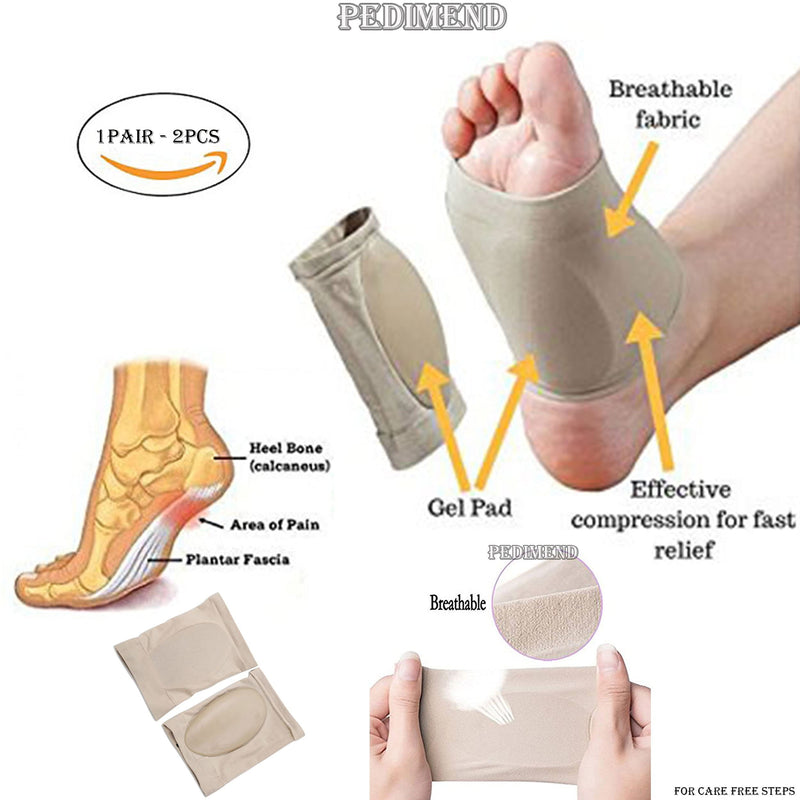 Pedimend Silicone Gel Plantar Fasciitis Foot Arch Support Sleeve (1PAIR) - Fallen Arches Support - Plantar Fasciitis Therapy Wrap - Relieves Foot Discomfort - Improve Blood Circulation - Foot Care - NewNest Australia