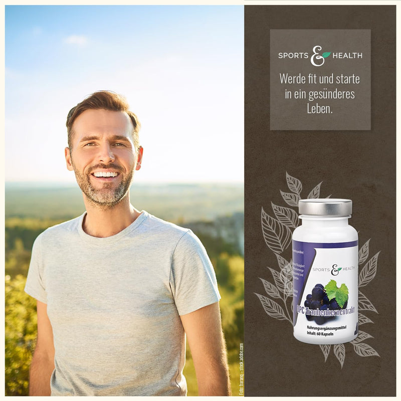 OPC capsules very high dosage with certificate with 500 mg grape seed extract and 350 mg pure OPC Pro vegan capsule as a 2 month supply 60 pieces (pack of 1) - NewNest Australia