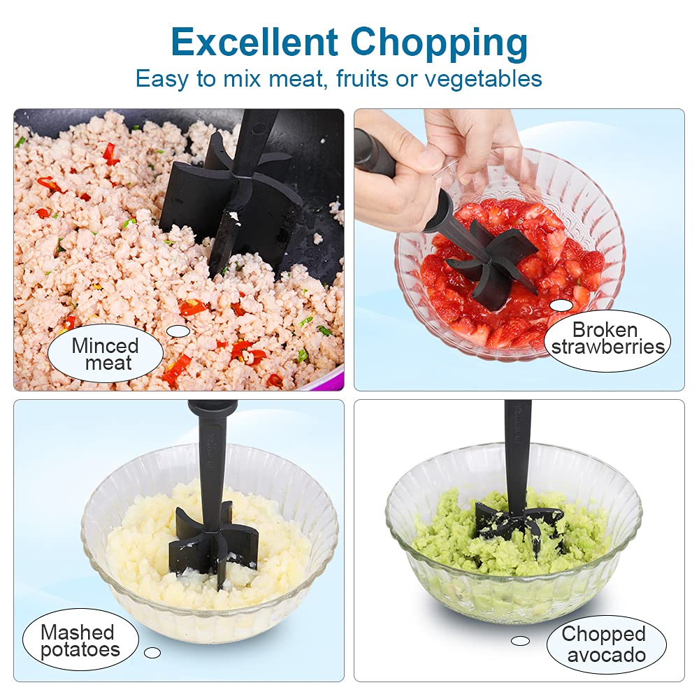 4 Blades Ground Beef Masher, Meat Chopper, Ground meat smasher