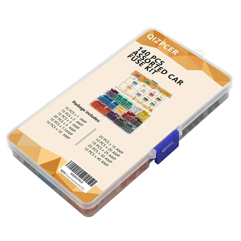 140 Pieces Fuses Automotive - Standard Blade Car Fuse Kit, Auto Fuse Assorted for Marine, RV, Camper, Boat, Truck (1A 2A 3A 5A 7.5A 10A 15A 20A 25A 30A 40AMP/ATC) - NewNest Australia