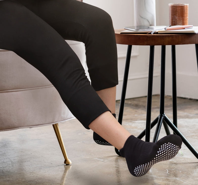 RATIVE Anti Slip Non Skid Barre Yoga Pilates Hospital Socks with grips for Adults Men Women Small 3-pairs/Black - NewNest Australia