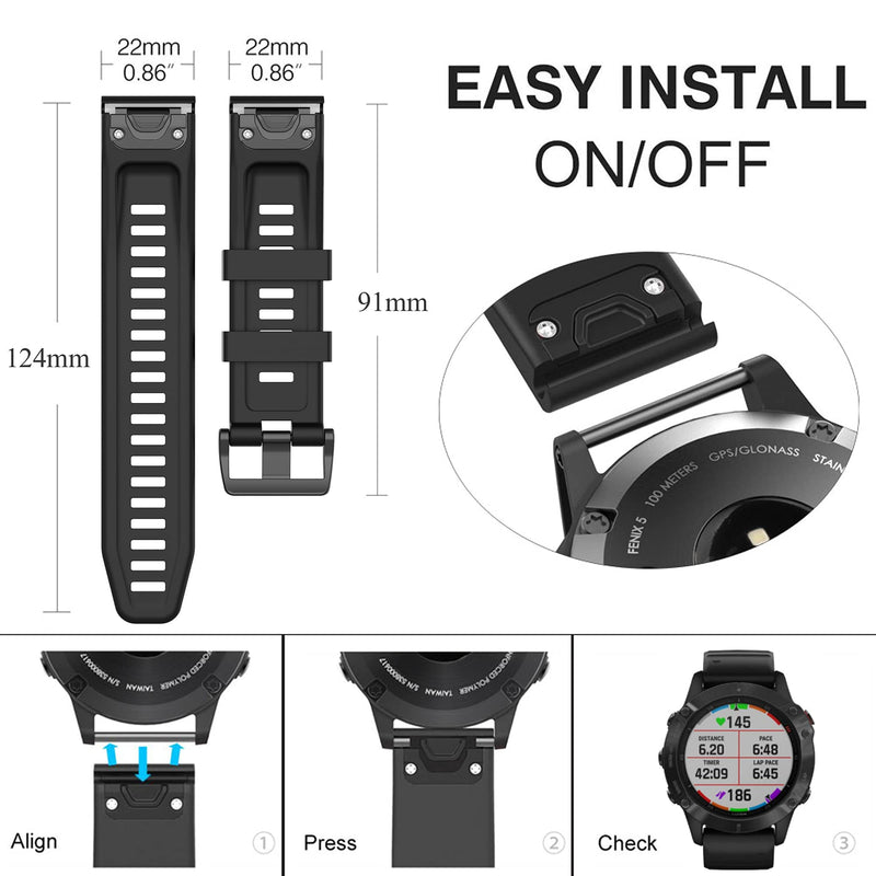Band for Garmin Approach S60 S62, Quick Fit Band Replacement for Garmin Approach S60/Approach S62/Quatix 5/Quatix 6 (No Tracker, Replacement Bands Only) 5PCS Bands-Boy - NewNest Australia