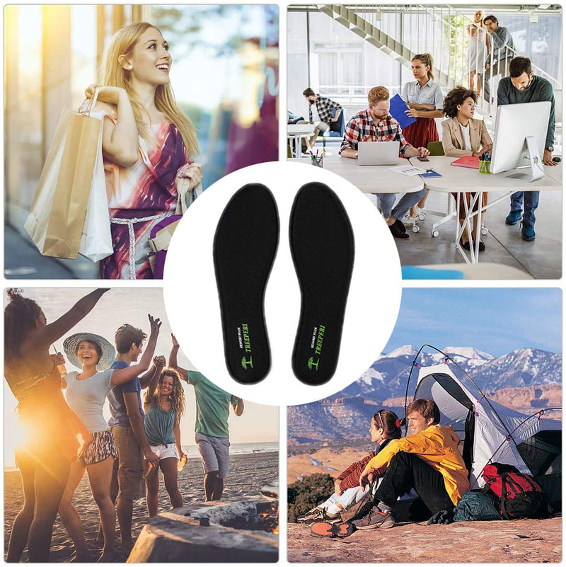 TREEPERI Memory Foam Insoles for Men and Women, Comfort Shoe Inserts, Cushioning Shoe Insoles for Sports Shoes, Trainers, Sneakers, Walking Boots, Work Shoes (1 Pair) 10 Men-black[1 Pair] - NewNest Australia