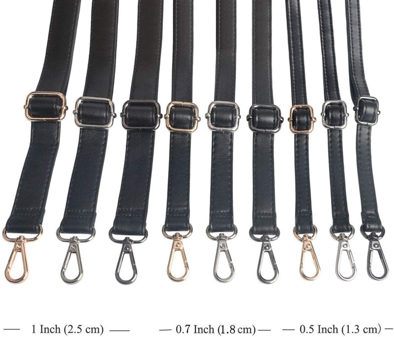 Beaulegan Purse Strap Replacement - Microfiber Leather - 59 Inch Long Adjustable for Crossbody Shoulder Bag - 0.5 Inch Wide, Black/Gold Gold Clasp - NewNest Australia