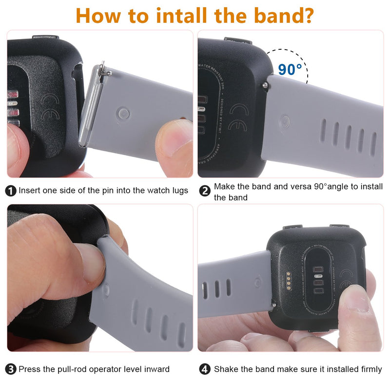 Wepro Bands Compatible with Fitbit Versa SmartWatch, Versa 2 and Versa Lite SE Watch for Women Men, Small and Large Black Large 7.2"-8.7" - NewNest Australia