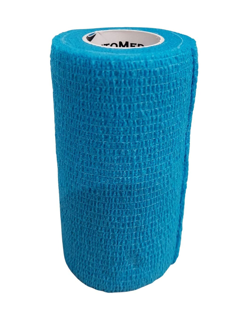 Pintomed Self-Adhesive Bandage Stretched - 6 X Light Blue Bandages Rolls - 10 Cm X 4.5 M Cohesive Bandage Bandage Fixation Bandage Self-Adhesive Health Plaster Sports Tape Piece For Wrist Leg Arm Vet - NewNest Australia