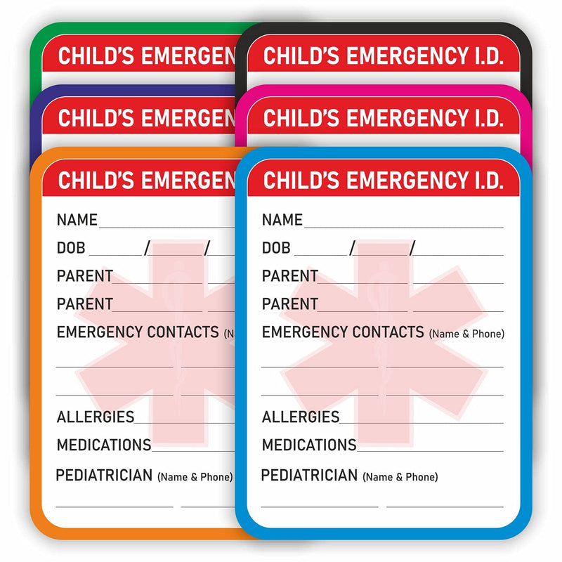 Infant Emergency Contact Sticker - (Pack of 24) 4" x 3" Child Medical Information ICE Stickers for Kids Vehicle Baby Car Seats Windows - NewNest Australia