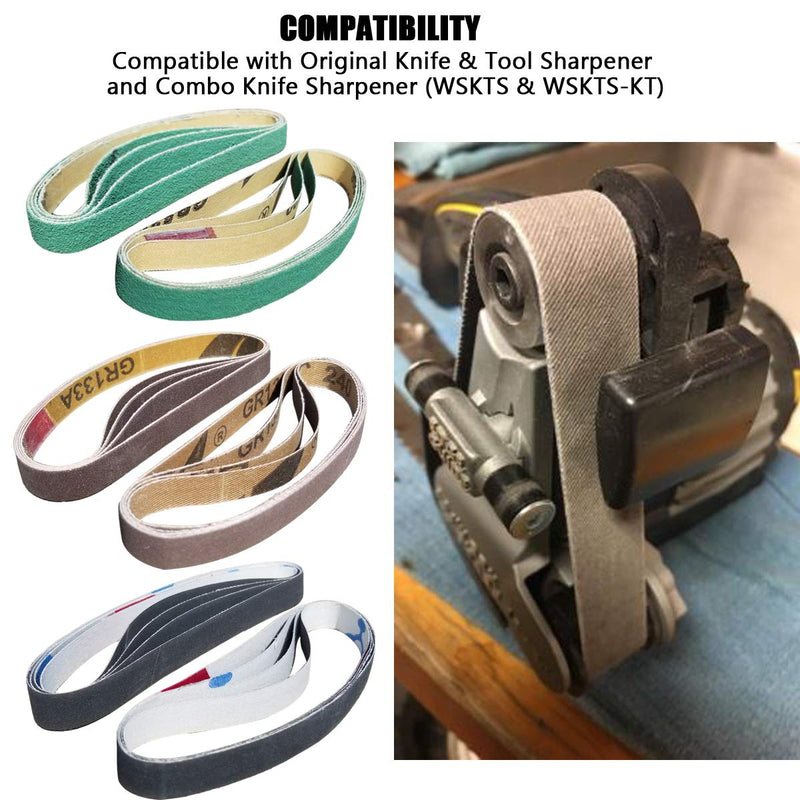 24 Pcs Knife Sharpener Sanding Belts 1/2” x 12” Replacement Belt Kit - 4 each of 80/120/240/400/1000/1200 Grits - Compatible with Work Sharp Original Knife & Tool Sharpener and Combo Knife Sharpener - NewNest Australia