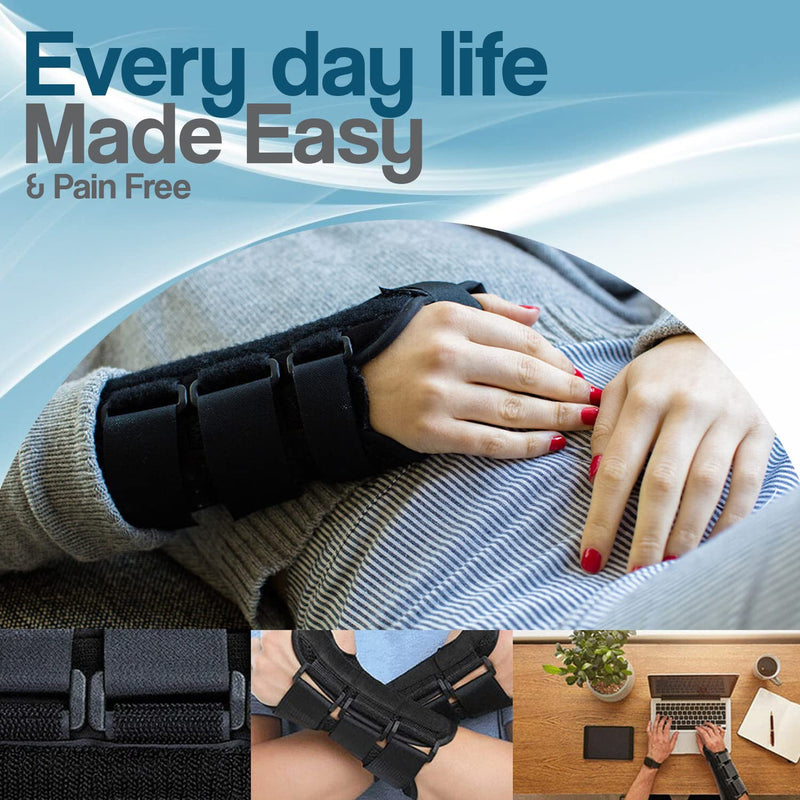 Wrist support brace pair with metal wrist splints for carpal tunnel syndrome, hand and wrist braces, right and left wrist supports, joint pain, arthritis pain relief for men and women ( One Size ) - NewNest Australia