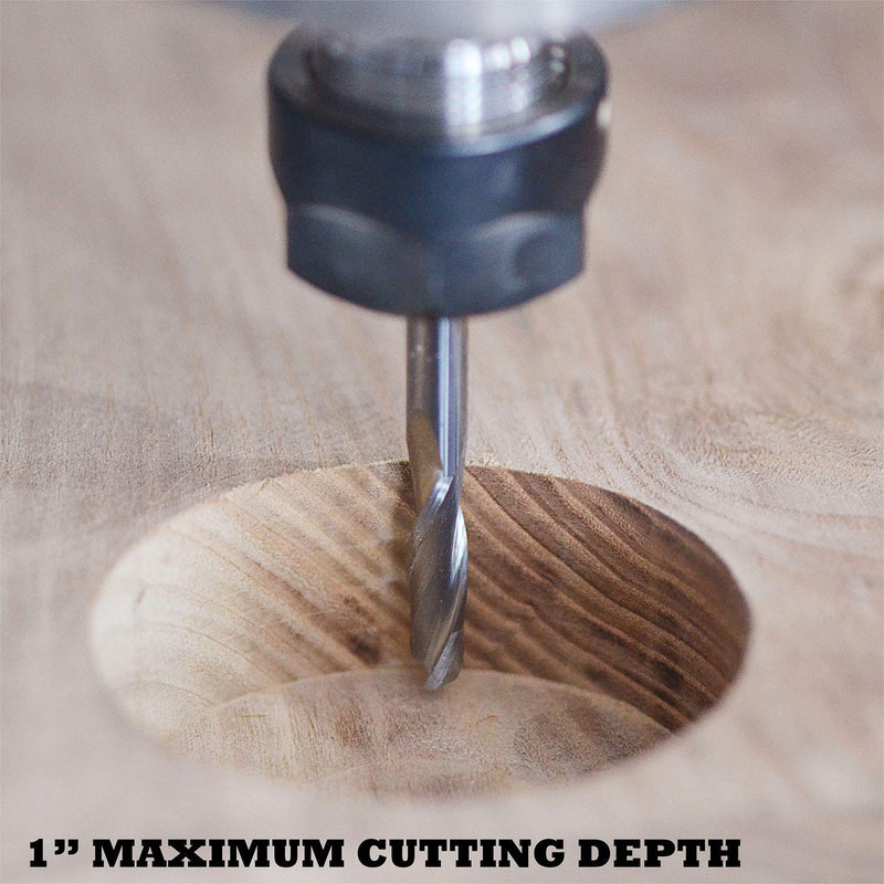 SpeTool Spiral Router Bits with Down Cut 1/4 inch Cutting Diameter, 1/4 inch Shank Solid Carbide CNC Bits End Mill for Wood Cut, Carving - NewNest Australia