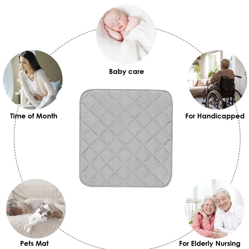 Petyoung 2PCS Waterproof Incontinence Chair Pads Non Slip Absorbent Pads, Wheelchair Reusable Seat Pads Cover, Nursery Pee Pad Seat Protector Grey - NewNest Australia