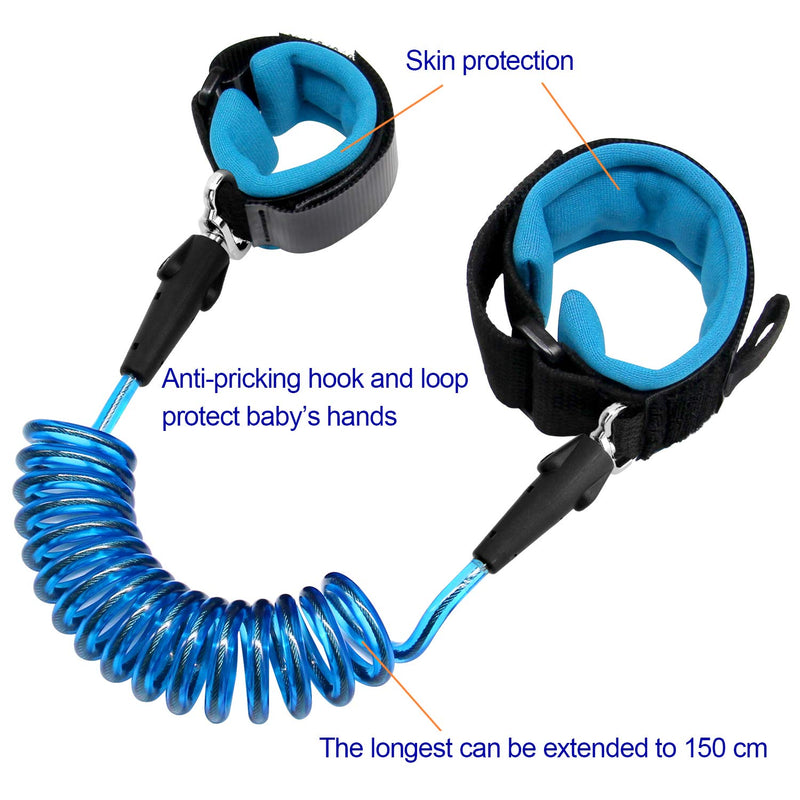 Blisstime Anti Lost Wrist Link Safety Wrist Link for Toddlers, Babies & Kids Blue 1.5m 59 Inch (Pack of 1) - NewNest Australia