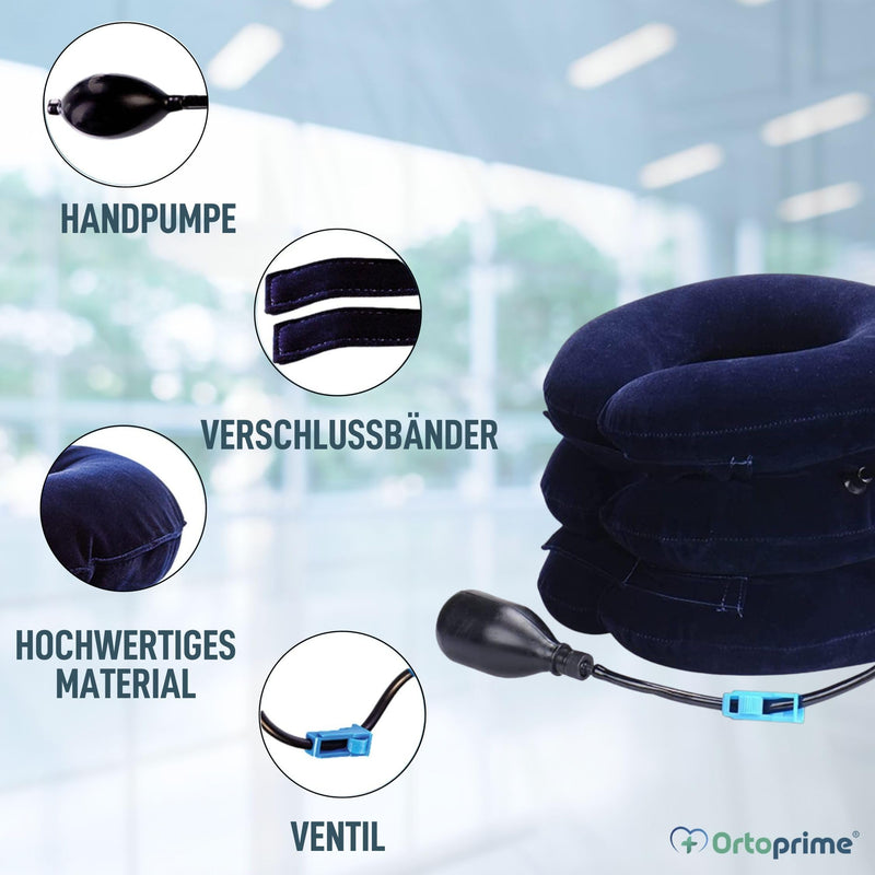 Ortoprime Cervical Traction Device Relieves Neck Tension - Inflatable Cervical Collar, Neck Throat - Cervical Pillow, Neck Stretcher, Posture Corrector, Relieves Pressure - NewNest Australia