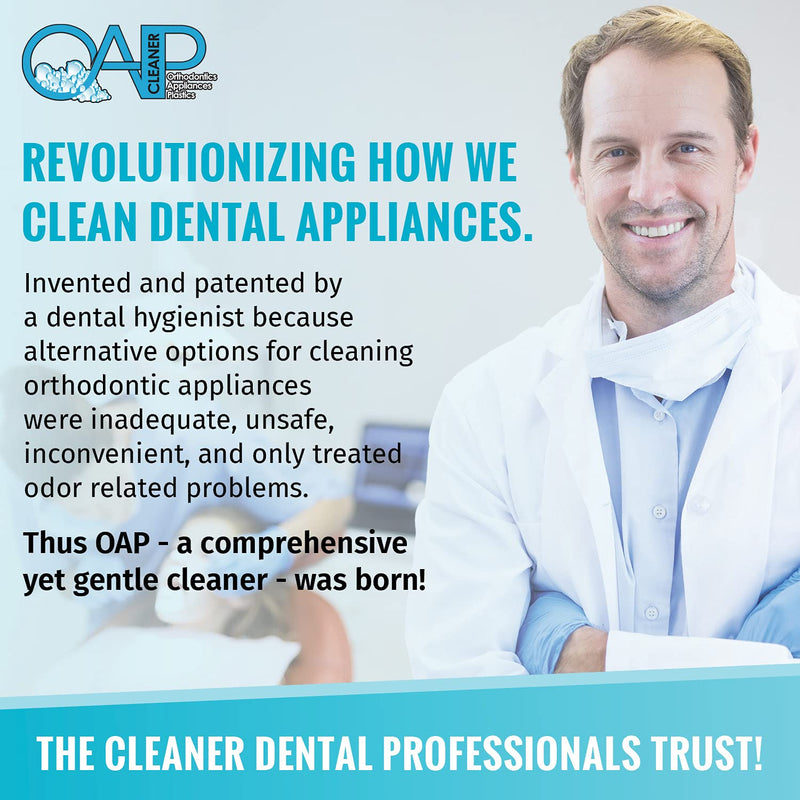 Foam Retainer Cleaner, Aligner, Invisalign, Denture, and Mouth Guard Cleaner | Orthodontic 60 Seconds Cleanser by OAP Cleaner | Paraben, Sulfate and Triclosan Free | 44.3 mL Bottle 1.5 Fl Oz (Pack of 1) - NewNest Australia