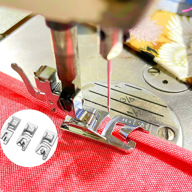 Narrow Rolled Hem Foot 3 mm, 4 mm, 6 mm Fits All Low Shank Snap-On Singer, Brother, Babylock, Euro-Pro, Janome, Kenmore, White, Juki, New Home - NewNest Australia