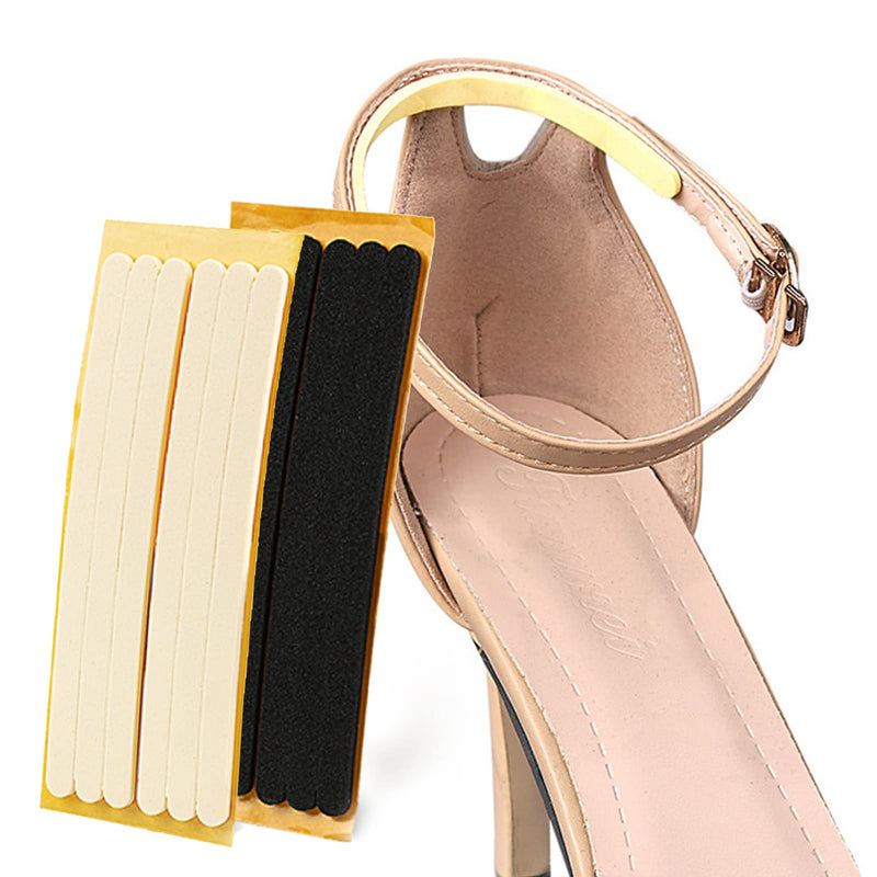 NICENEEDED 4 Pcs Women Strap Cushion Insert Heel Grips, Adhesive Heel Liners Anti Slip Shoe Pads Foot Pain Relief Products, Black and Beige Thin Heel Straps for High Heels Women Men Loose Shoes - NewNest Australia