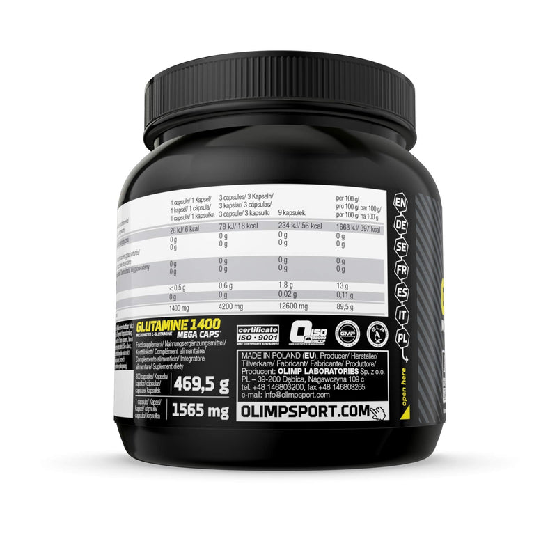 OLIMP anti-catabolic L-Glutamine Mega Caps (300 capsules). Dietary supplement with high-quality glutamine | 300 pieces (pack of 1) 300 capsules - NewNest Australia