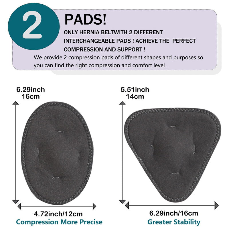 Umbilical Hernia Belt for Men and Women - Hernia Support for Men with 2 Compression Pad (inguinal, femoral, incisional) - Abdominal Binder Post Surgery and Postpartum （L/XL） L/XL - NewNest Australia