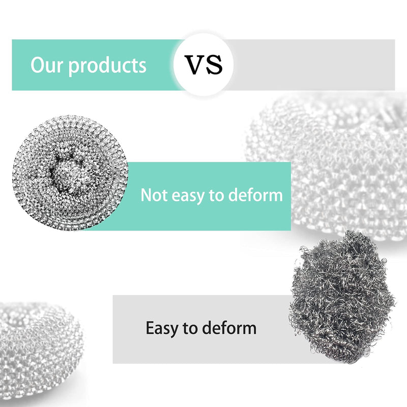 10 Pack Stainless Steel Sponges, Scrubbing Scouring Pad, Steel Wool Scrubber for Kitchens, Bathroom and More - NewNest Australia
