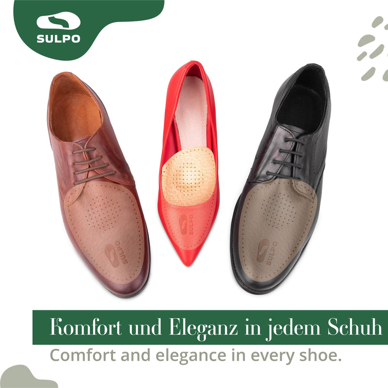 SULPO shoe insoles orthopedic - insoles leather - splayfoot insoles - ball pads forefoot - insoles splayfoot - half soles - pads - metatarsal pads - forefoot pads - 41/42 41-42 - NewNest Australia