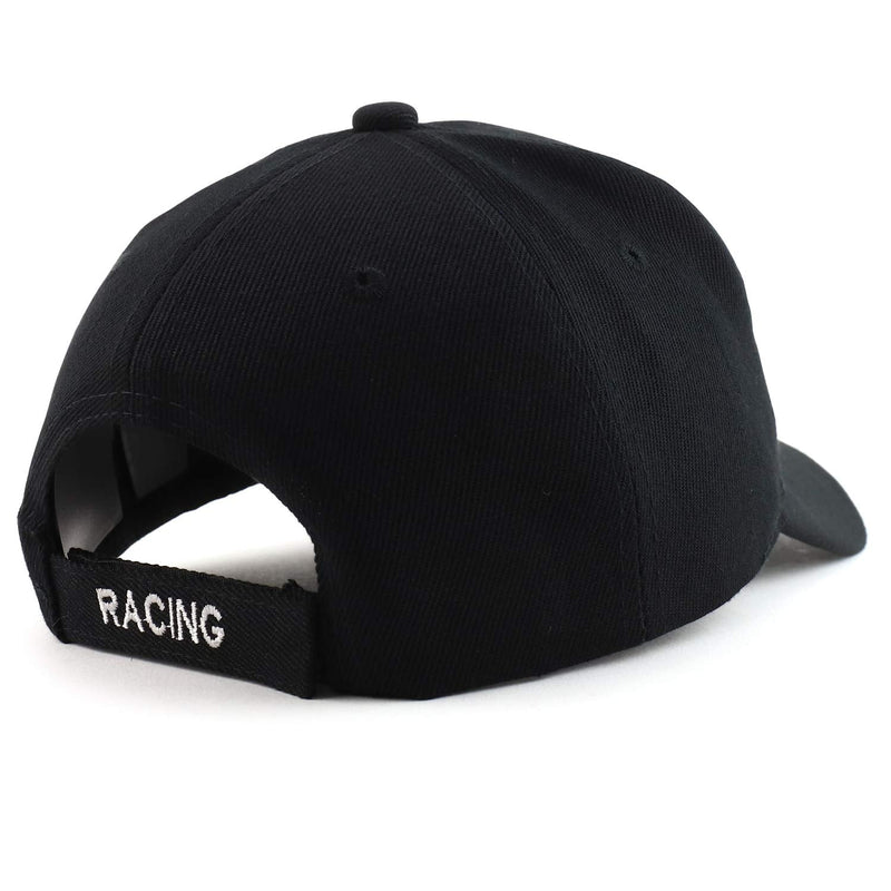 Trendy Apparel Shop Racing 3D Embroidered Flame Car Race Flag Baseball Cap One Size Black - NewNest Australia
