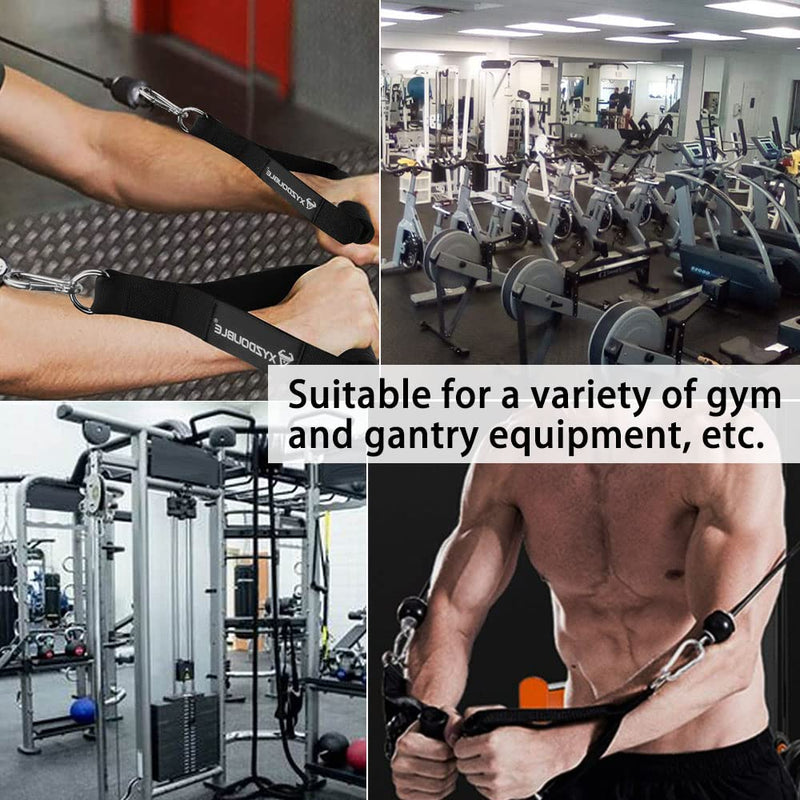 XYZDOUBLE Resistance Bands Handle Cable Attachments Heavy Duty Cable Machine Attachment Fitness Grip with Solid ABS Cores Durable Carabiners for Cables Crossover LAT Pull Down Home Gym Black - NewNest Australia