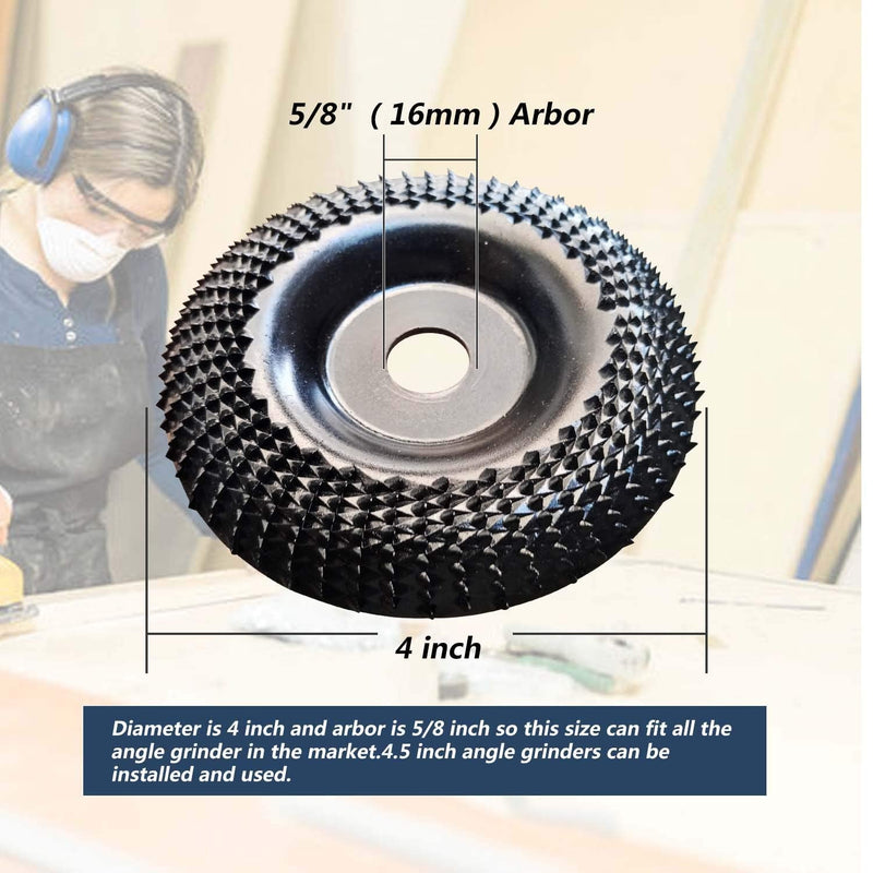 OBA Grinder Wheel Disc 4 Inch Wood Shaping Wheel, Wood Grinding Shaping Disk for Angle Grinders with 5/8” Arbor Size 1: 4-Inch - NewNest Australia
