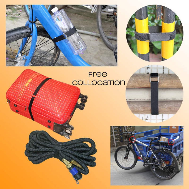 VIGAER 8"-12"-18"-24"-30" Reusable Fastening Cable Straps, 30 Pcs Securing Straps Adjustable Nylon Hook and Loop Cinch Cable Ties Down with Metal Buckle 8"-12"-18"-24"-30" - NewNest Australia