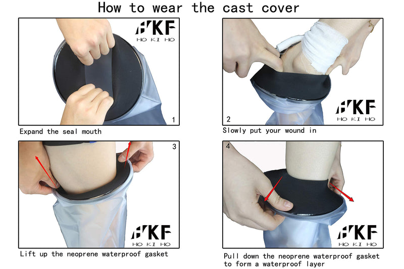 HKF HO KI HO Adult Waterproof Cast Cover Protector Hand for Shower, Plaster Bandage Protector Watertight for Broken Hand, Wrist,Reusable Keeps Hand Dry Fits Unisex Adult.Upper Circ OD/ID(5.5/1.8in) - NewNest Australia