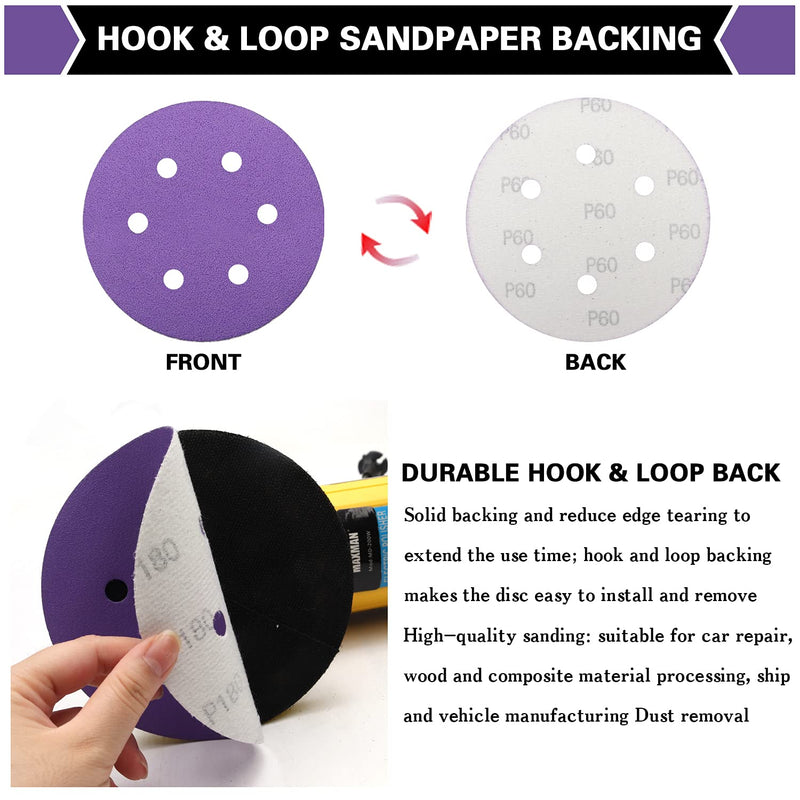 6" 6 hole Sanding Disc,30 PCS Wet/Dry Hook & Loop 600 Grit Sand Paper Professional Aluminium Oxide and Ceramic Abrasives Flocking Sandpaper,Sanders Accessories for Car Woodworking Finishing Polishing - NewNest Australia