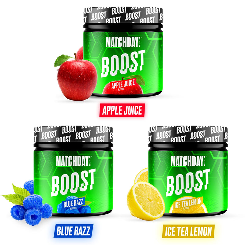 Matchday Nutrition Boost For Footballers I Atp Booster I Athlete Drink With Amino Acids And Carbohydrates I 20 Servings For More Speed Power, Explosivity & Endurance (Blue Razz) - NewNest Australia