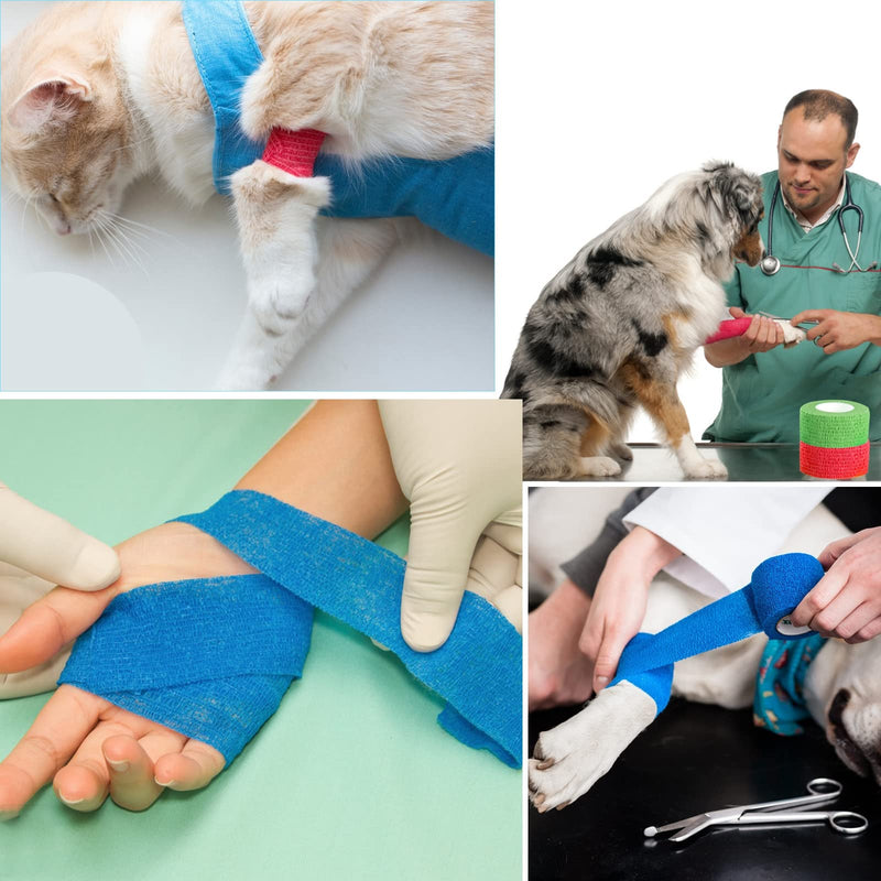 12 Rolls Of Self-Adhesive Bandage, 2.5 Cm X 4.5 M, Self-Adhesive Bandage, Elastic Fixing Bandage, Self-Adhesive For Sports, Hand, Arm, Foot, Joint, Fingers (Colourful) - NewNest Australia