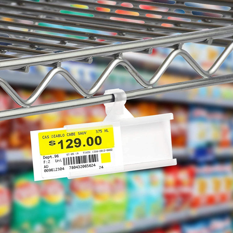 Reusable Plastic Wire Shelf Label Holder, for Pantry Retail Shopping Mall Store, Supermarket UPC Price Card & Ticket Display, Strong & Easy Clip Design Tight Snap Lock Closure. 1-1/4" H X 3" W (25) 25 - NewNest Australia