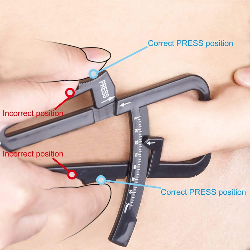 Exeton Fat Tester, [2 in 1] Personal Body Fat Tester Calipers with Tape Measure and Fat Charts Fitness, Accurate Measure Tape Keep Health Analyzer - NewNest Australia