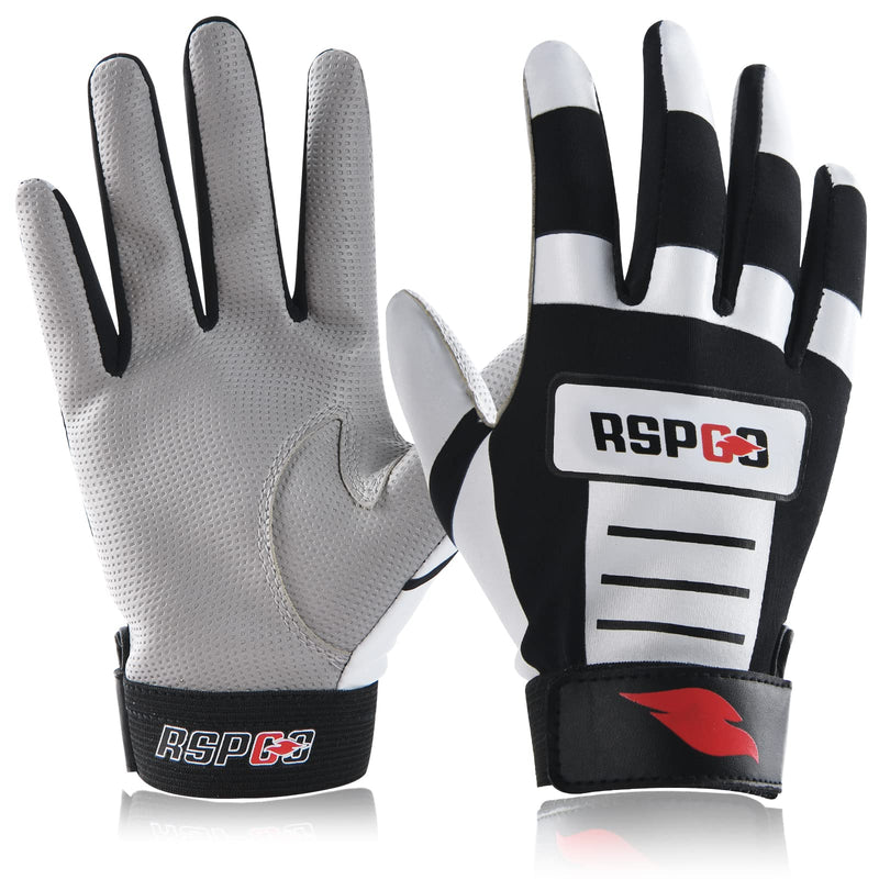 RSPGO Youth Baseball & Softball Batting Gloves for Kids with Super Grip Fit Classic Black Youth M/L(6in-6.5in) - NewNest Australia