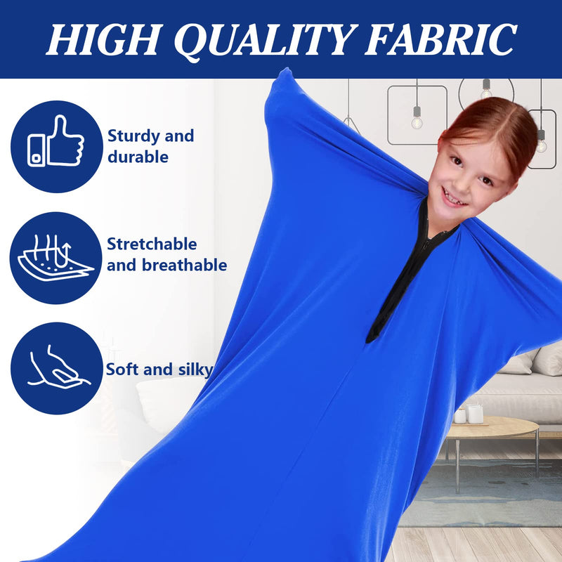Runmeihe Sensory Body Sock for Kids, 47"x27" Full-Body Wrap Stretchy Body Sox to Relieve Stress for Children with Autism, Anxiety (Height 114-137CM) M(114-137CM) Blue - NewNest Australia