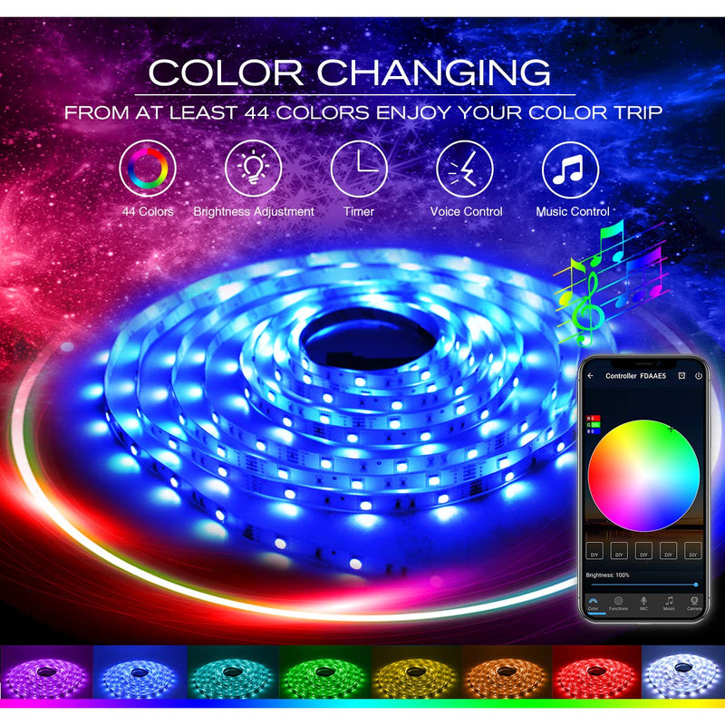 Daybetter Smart WiFi App Control Led Strip Lights Work with Alexa Google Assistant -16.4 feet 16.4 feet - NewNest Australia