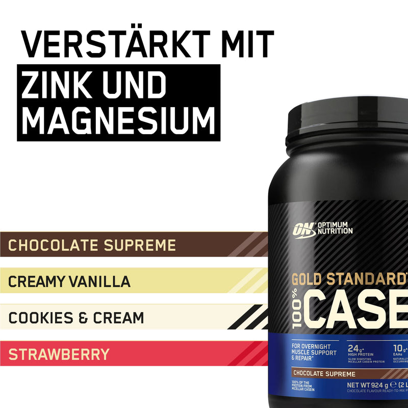 Optimum Nutrition Gold Standard 100% Casein Slow Breakdown Protein Powder with Zinc, Magnesium & Amino Acids, Promotes Muscle Growth & Repair Overnight, Chocolate Supreme, 28 Servings, 924g 924g (Pack of 1) - NewNest Australia