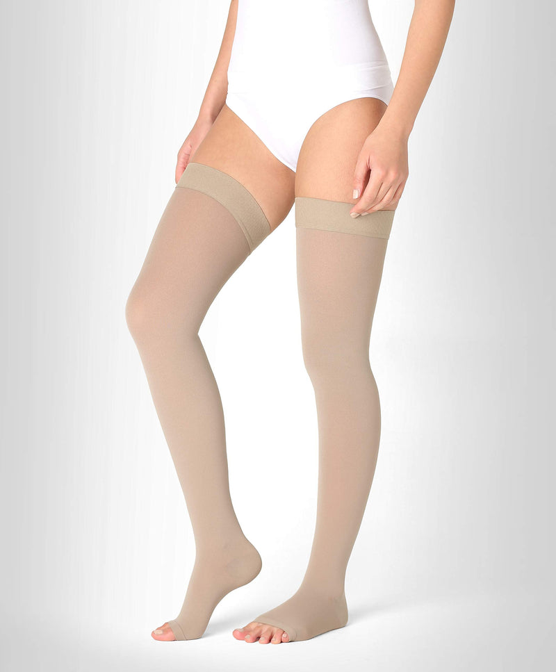 Medical Thigh Compression Stockings - With Open Toe - For Men And Women - (Class 2, 23-32 Mmhg, 120 Den) - Thrombosis Stockings - Support Stockings For Flights - Pani Teresa Medica Beige Size 3 - Long: A - Look At The Third Picture - NewNest Australia