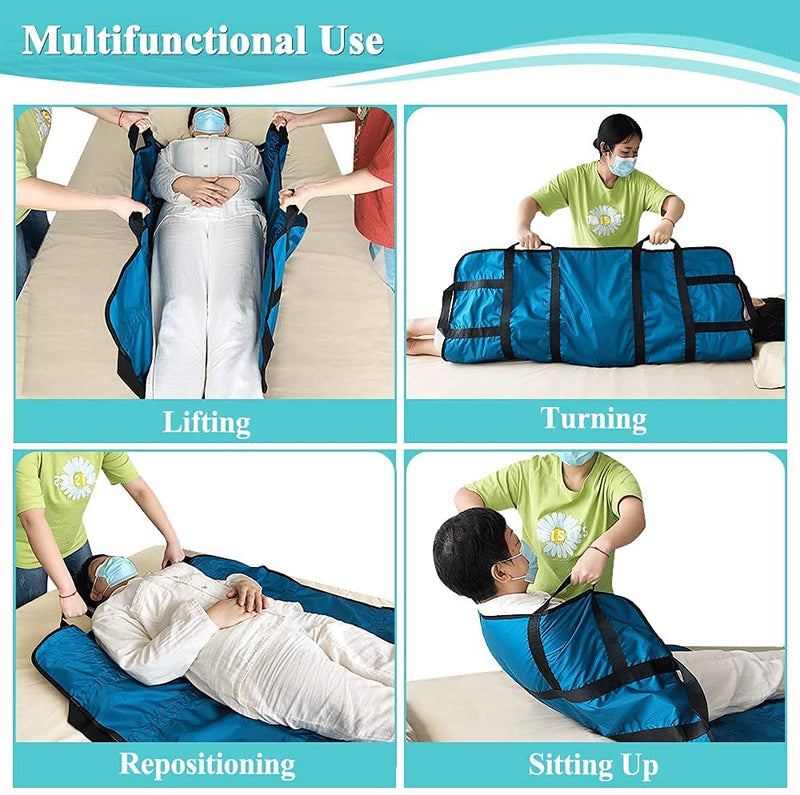Positioning Pad Draw Sheet Patient Transfer Board Lift Sheet Slide Protective Hospital Bed Mat with Handles for Incontinence, Bariatric, Elderly - Reusable & Washable (48" X 40") - NewNest Australia